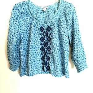 Style & Co women's crop top size 14 floral boho peasant